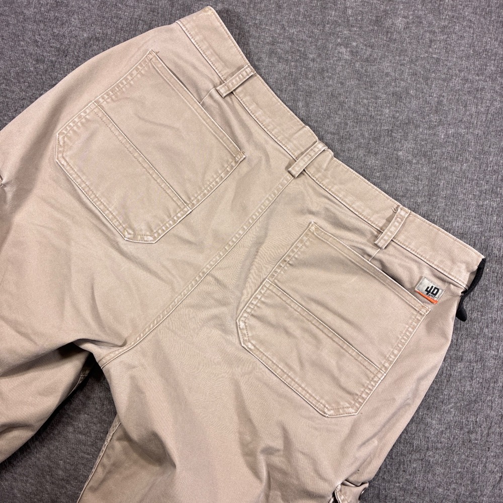 40 Grit Duluth Trading Cargo Pants‎ Mens 38x32 Tan Khaki Workwear Snap Pockets